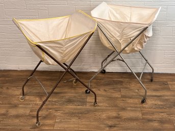 Pair Of Vintage Folding Hampers On Wheels