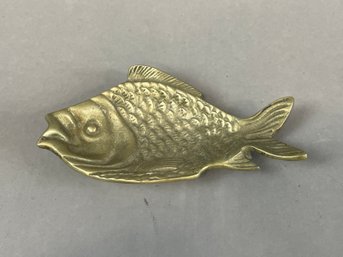 Brass Fish Shaped Ashtray Catchall Jewelry Dish