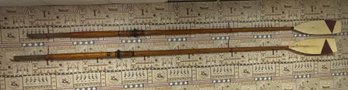 Pair Of Vintage Wooden Rowing Oars