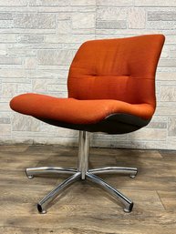 1970s Steelcase Upholstered Swivel Chair - Fixed Height