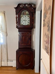 Antique Empire Oversized Case Clock With Painted Face