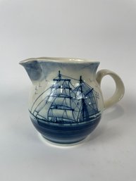 Eden Pottery Pitcher With Ship Motif - England