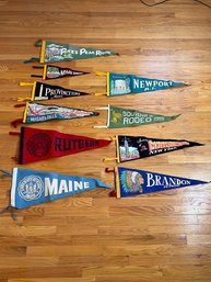 Collection Of Ten Travel Souvenir Pennants