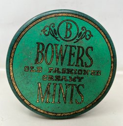 Vintage Bowers Mint Advertising Tin - Empty