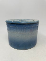 Vintage Blue Butter Dish With Cover