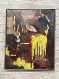 James Gilliland 1950-1990 Abstract Painting Signed  Dated 1951 24' X 29' Albany NY Artist Group