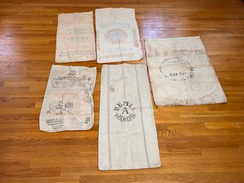 Set Of Five Antique Goods Sacks