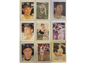 Lot Of 9 1957 Topps Baseball Cards (1)