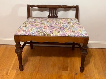 Vanity Stool With Spring Flower Upholstery