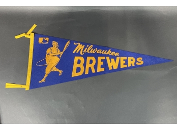 Vintage 1970 Milwaukee Brewers Pennant