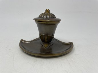 Antique Art Deco Ink Well - Cornucopia Bronze