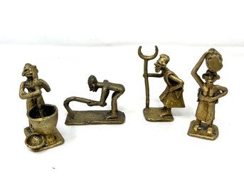 Vintage Brass Tribal Figures