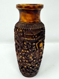 Vintage Asian Carved Bud Vase