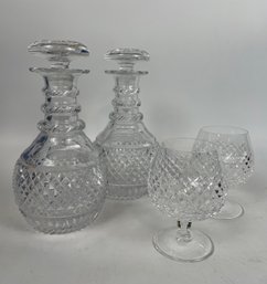 Crystal Decanters And A Pair Of Waterford Brandy Snifter