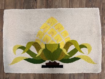 Hooked Rug With Pineapple