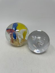 Pair Of Vintage Paperweights