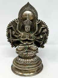 A Fine Silver Gilt Thousand Hand Guan Yin Statue