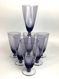 Russel Wright Imperial Glass Ohio Svelte Purple Pinch Design Set Of Seven