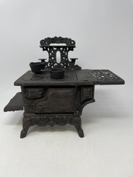 Vintage Crescent Cast Iron Stove And Pots