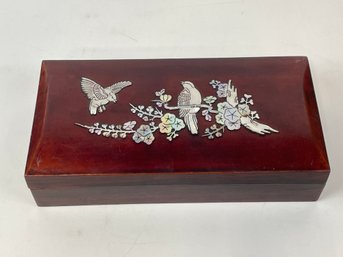 Mother Of Pearl Inlaid Lacquered Box