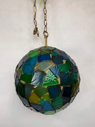 Vtg 60s Chunky Hanging Light Lucite Rock Candy MCM Swag