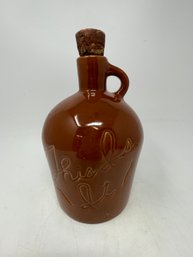 Vintage Brown Jug With Cork Stopper