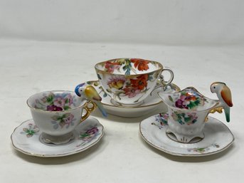 Floral Porcelain Tea Cup Lot