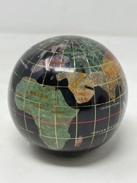 Semi Precious Stone World Globe Paperweight