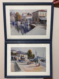 Pair Of Framed Ship Art By N. Krideras