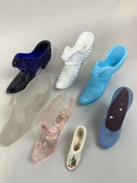 Collection Of Fenton Glass Shoes