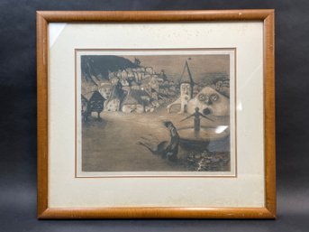 Weber Lithograph Les Maisons Sont Des Visages Framed