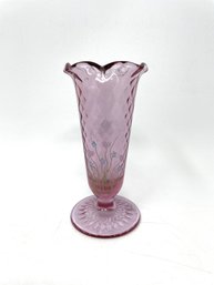 Fenton Hand Painted And Signed Bud Vase