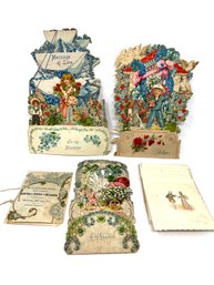 Collection Of Antique Valentines And Die Cuts