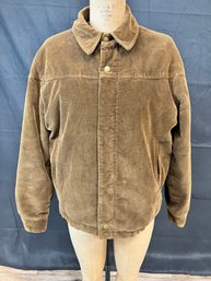 1960s Mens Corduroy Jacket - Zip Front - Peters All Weather Wear In Size 42