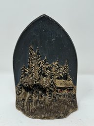 Antique Albany Foundry Cabin In The Woods Bookend Door Stop