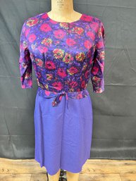1960s Womens Printed Floral Top Dress