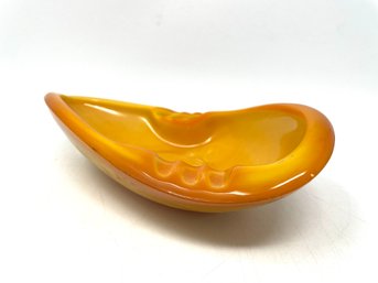 Orange Slag Glass Ashtray