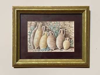 Watercolor By Sheena W. Messenger Titled 'Pompeii Pots'