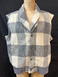 Vintage Womens Woolrich Plaid Wool Vest - Button Front - Large