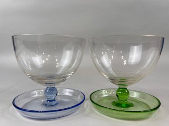 Pair Of Depression Glass Dessert Cups
