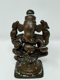 Antique Brass Pilgrimage Figure Ganesh India Hinduism Buddhism 19th Century