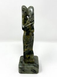 Vintage Carved Green Stone Statue