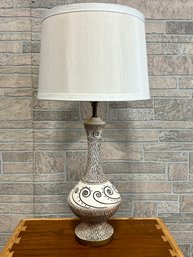 Vintage Pottery Fiddlehead Design Table Lamp By Nova