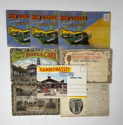 8 Vintage Postcard Booklets - Connecticut