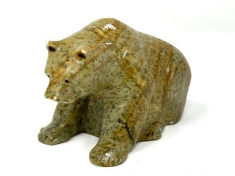 Inuit Carved Soapstone Grizzly Bear