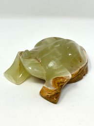 Green Onyx Stone Frog Figure