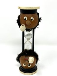 Hand Painted Wood Faces Egg Sand Timer Hour Glass