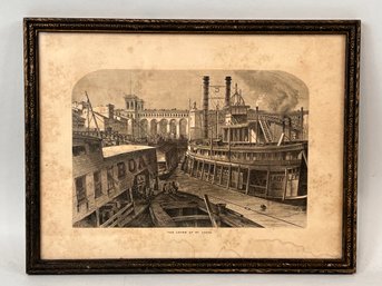 The Levee At St. Louis - Framed Print