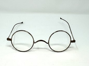 Antique French Eyeglasses, Round Lens Glasses