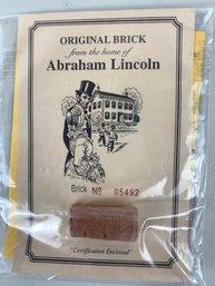 'original Brick From The Home Of Abraham Lincoln'